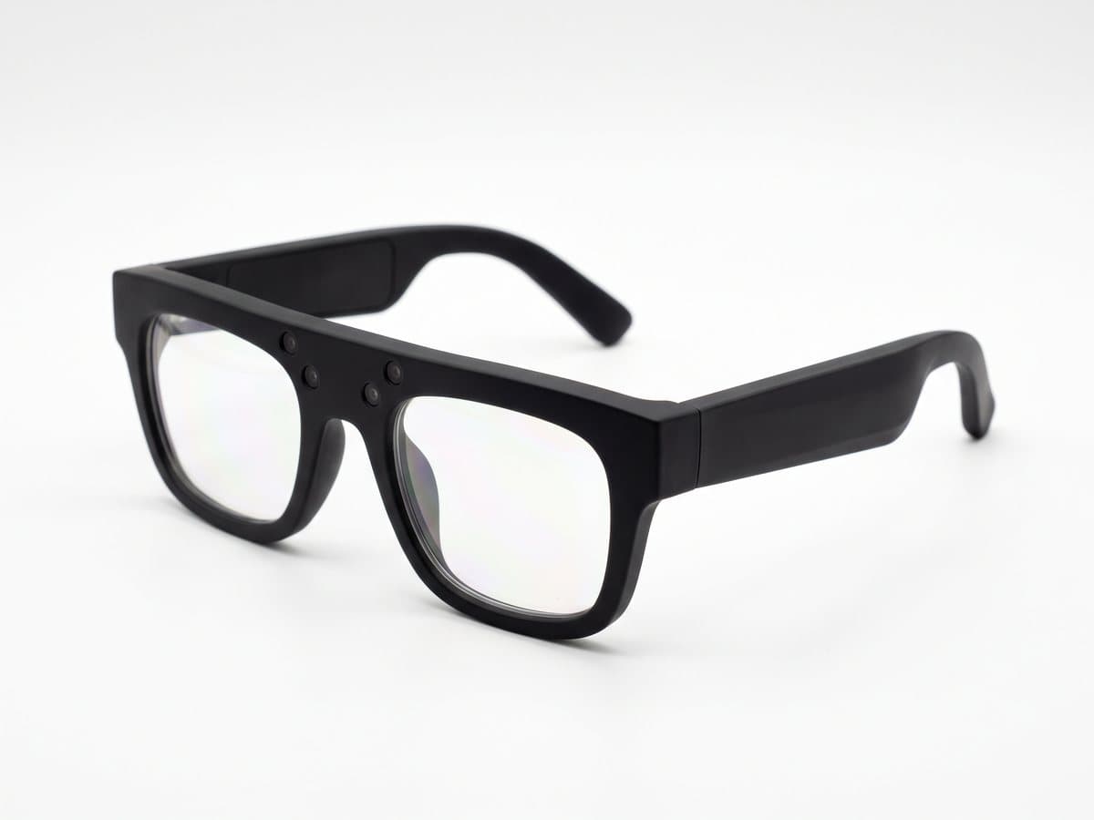 Lunettes de réalité augmentée carrées noir mat avec quatre petites caméras